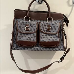 Dooney & Bourke Brown, Gray & Navy Satchel